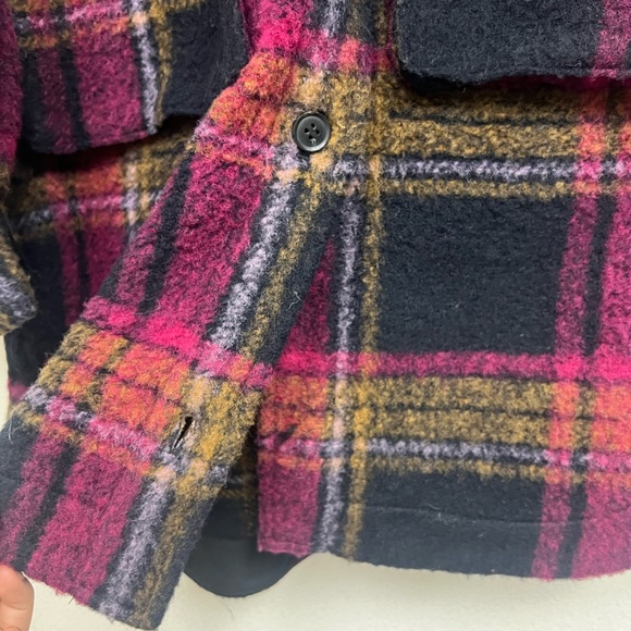 Zara Plaid Red Wool Blend Overshirt Bloggers Favorite Size XS-S - Picture 4 of 9